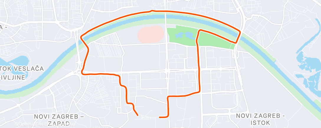 Map of the activity, Afternoon Run