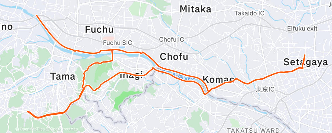 Map of the activity, Afternoon Ride