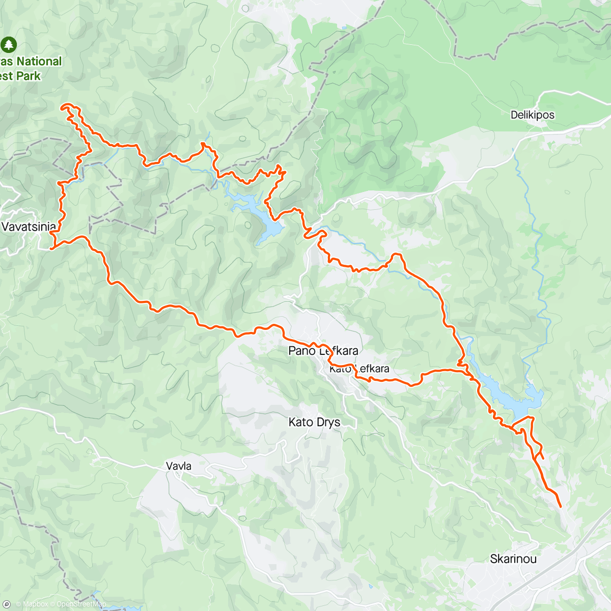 Mapa da atividade, Guiding Ag. Theodoros, 2 Dämme, Vavatsinis, Lefkara und zurück, Hans Peter und Uli