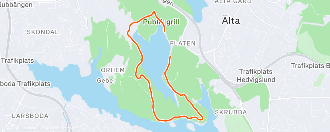 Map of the activity, Lunch Trail Run