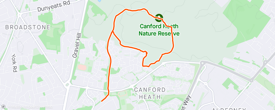 Map of the activity, Canford Heath