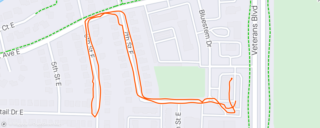 活动地图，1 mile run after cycling