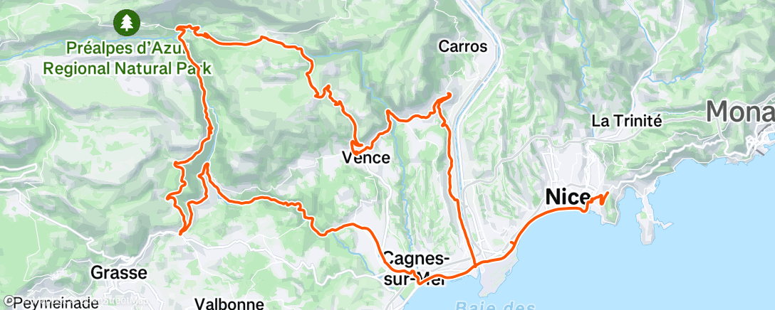 Map of the activity, Sortie vélo le matin