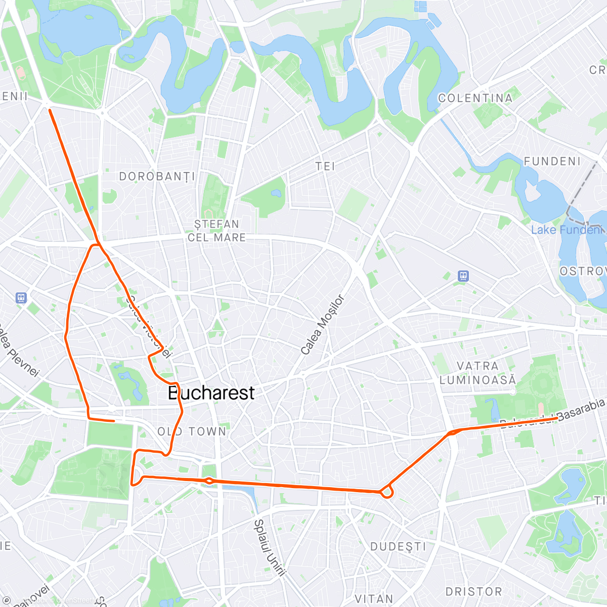 Map of the activity, Bucharest Half Marathon