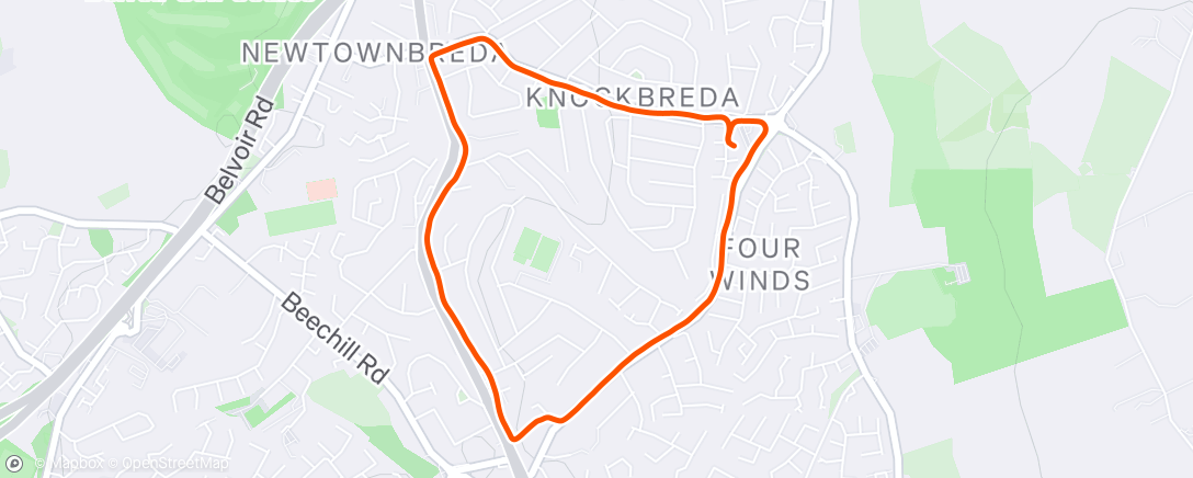 Map of the activity, Afternoon Run