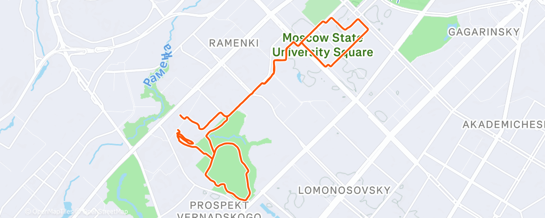 Map of the activity, Вечерний забег