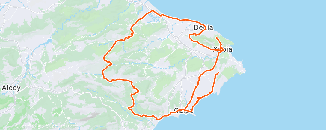 Map of the activity, Cycling