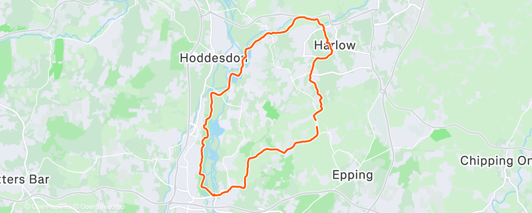 Map of the activity, Lunch Mountain Bike Ride