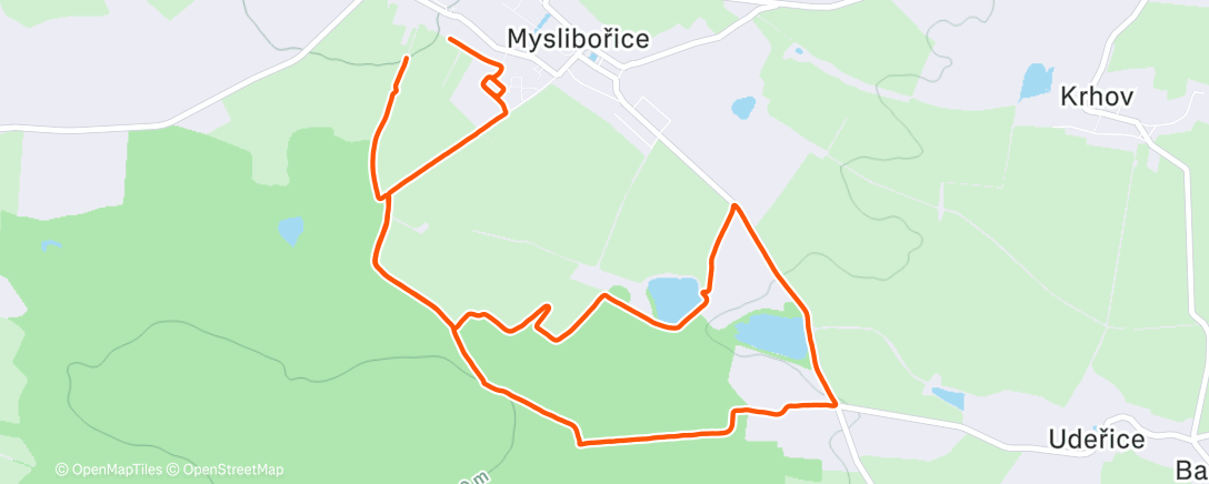 Map of the activity, Mysliborice Trail Run