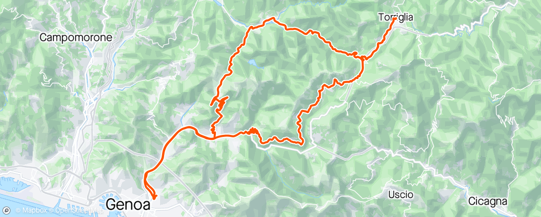 Map of the activity, Davagna, Scoffera, Torriglia, Montoggio, Creto