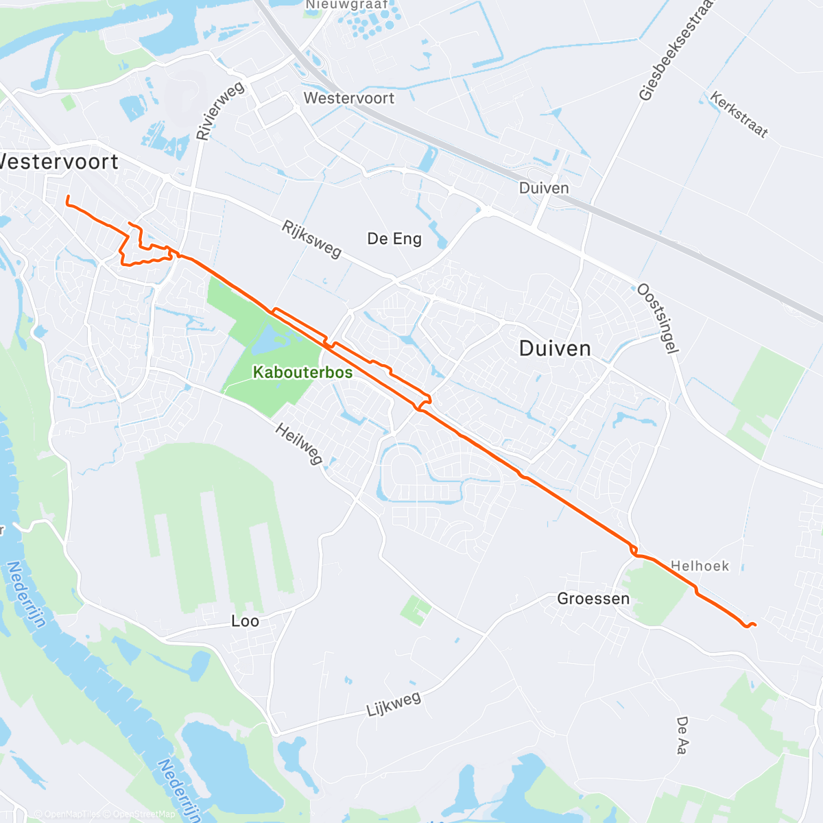 Map of the activity, Netherlands 🇳🇱 Afternoon Run