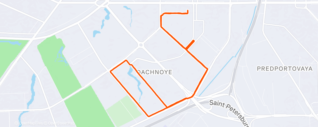 Map of the activity, Утренний забег