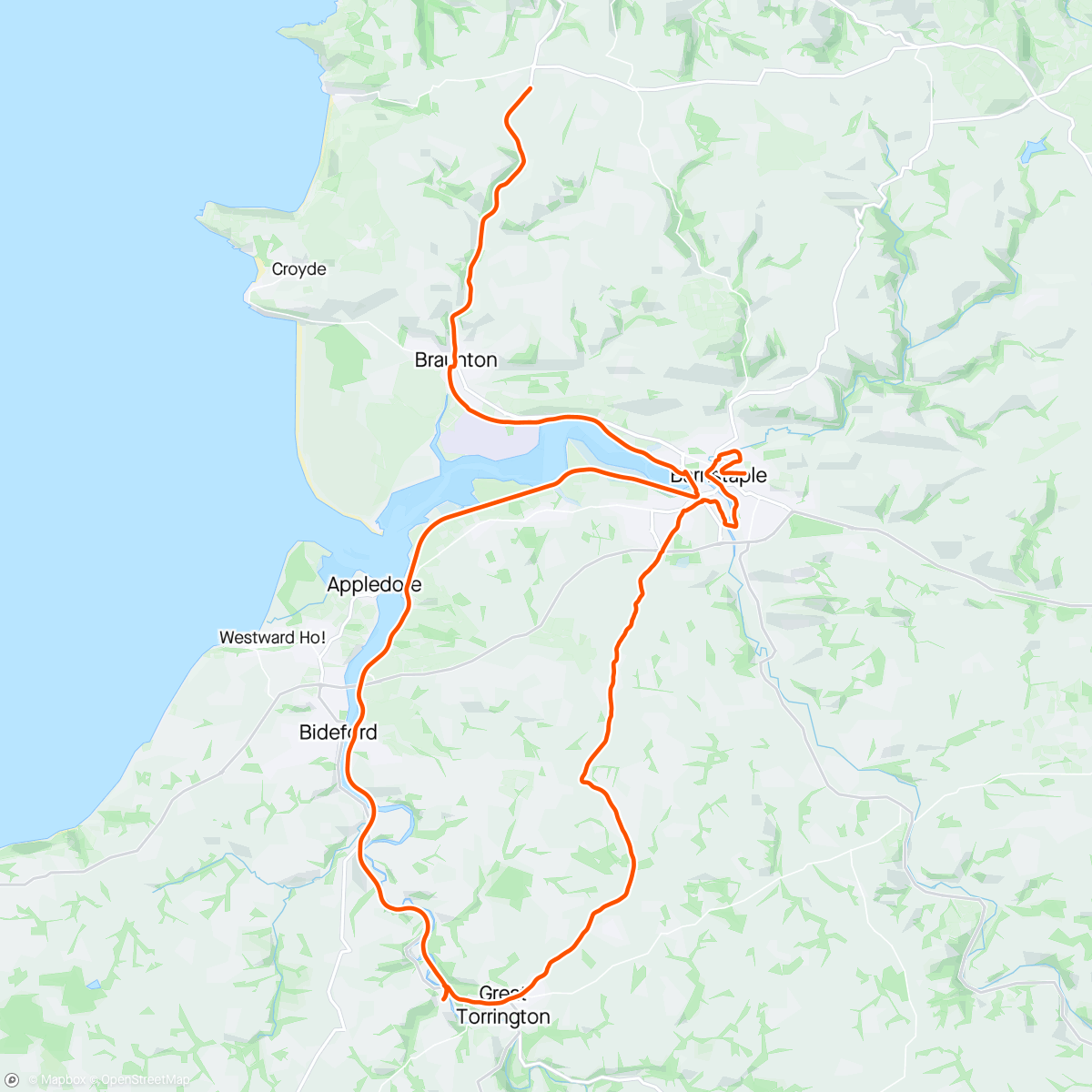 Map of the activity, Mostly Tarka trail.