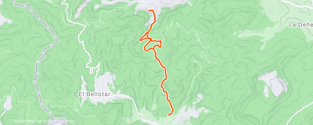 Карта физической активности (Carrera de montaña matutina)