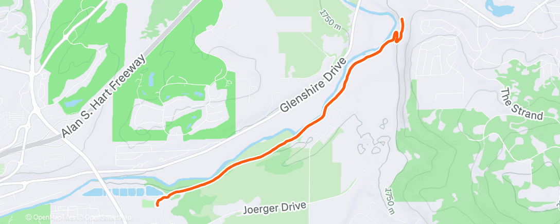 Map of the activity, Afternoon Run