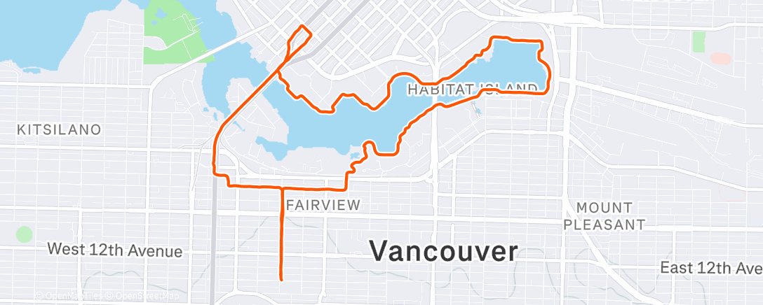 Map of the activity, Morning Run