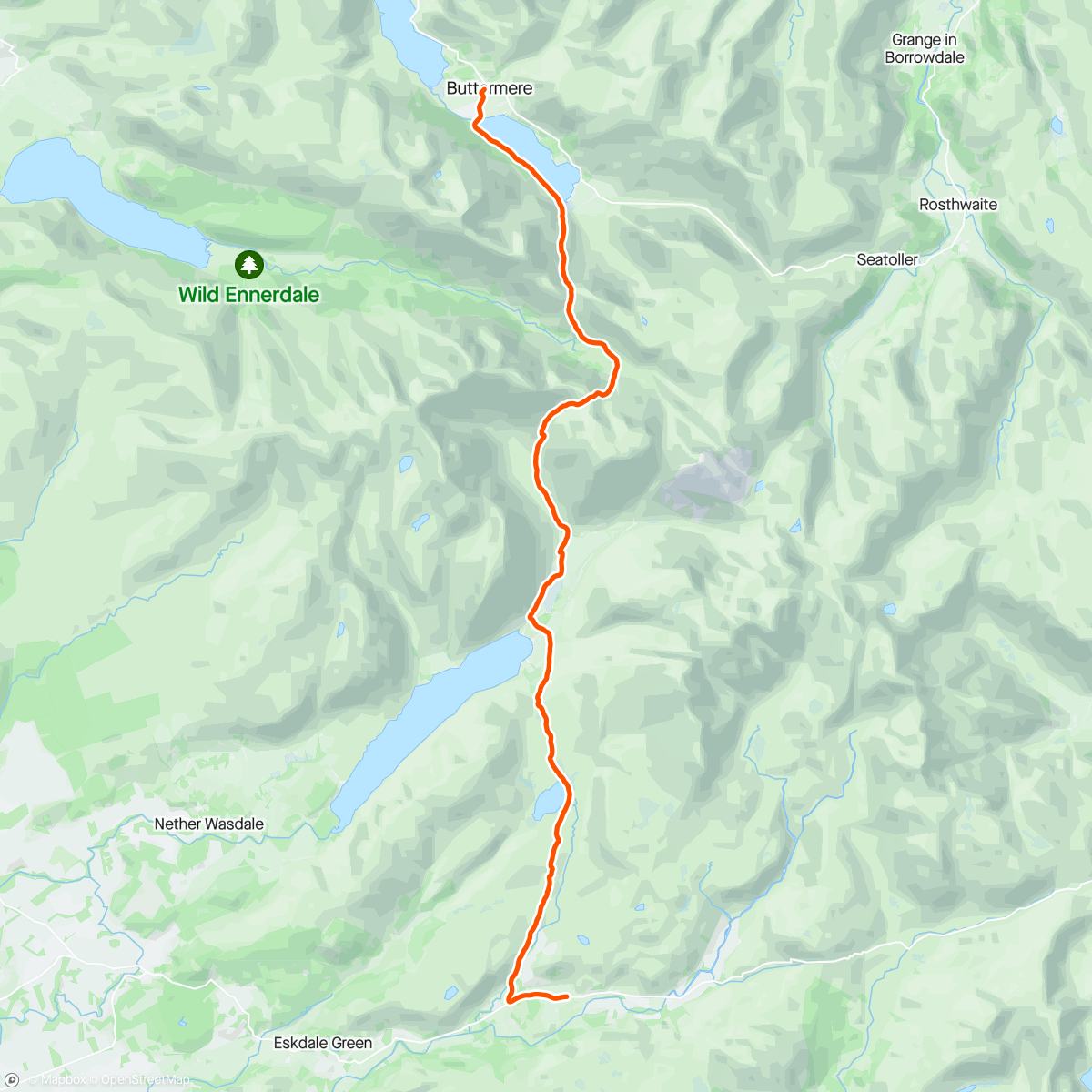 Map of the activity, Lakeland 100 recce with Nikki: Day Two - Boot to Buttermere