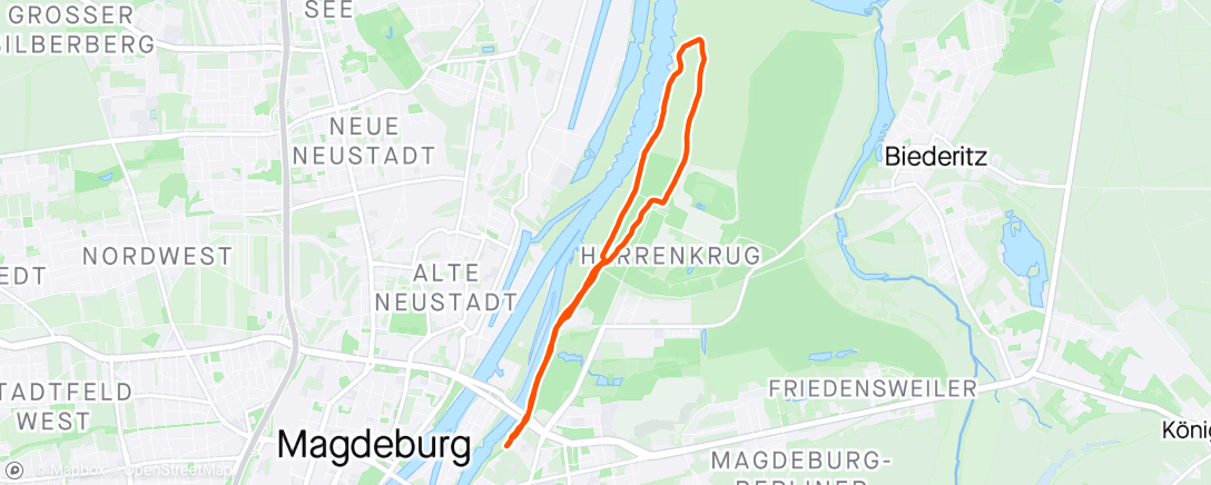 Map of the activity, Lauf am Abend