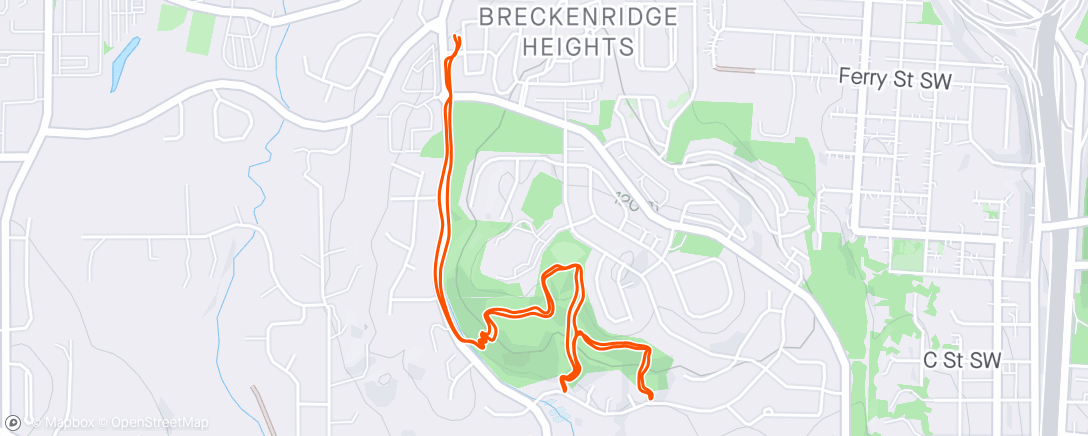 Map of the activity, Afternoon Trail Run