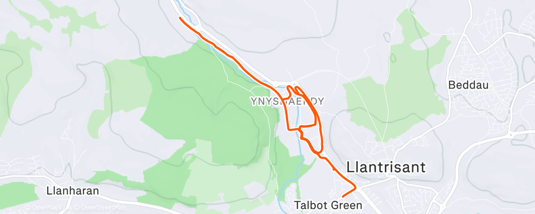 Map of the activity, Afternoon Run