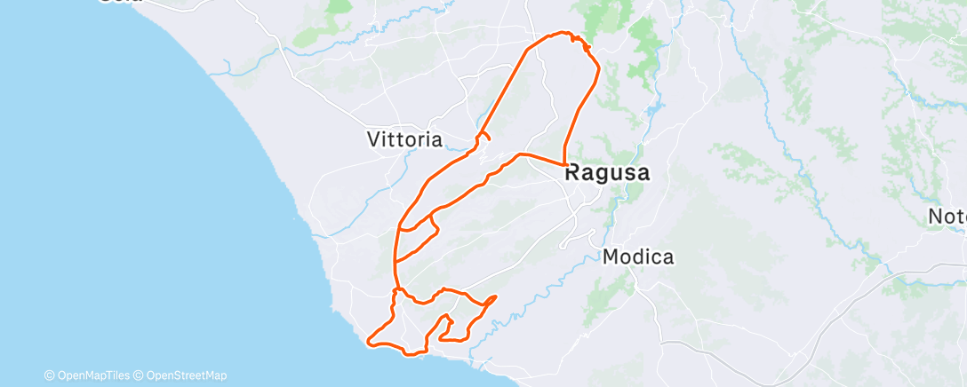 Map of the activity, Pedalata mattutina