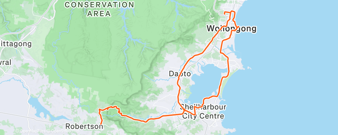 Map of the activity, Night Ride