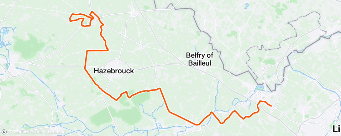 Map of the activity, Lunch Ride