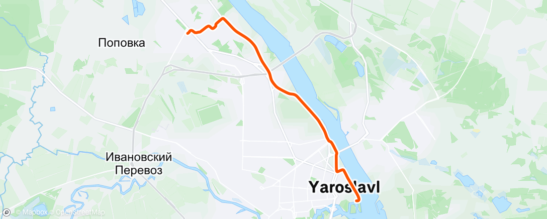 Map of the activity, Evening Ride