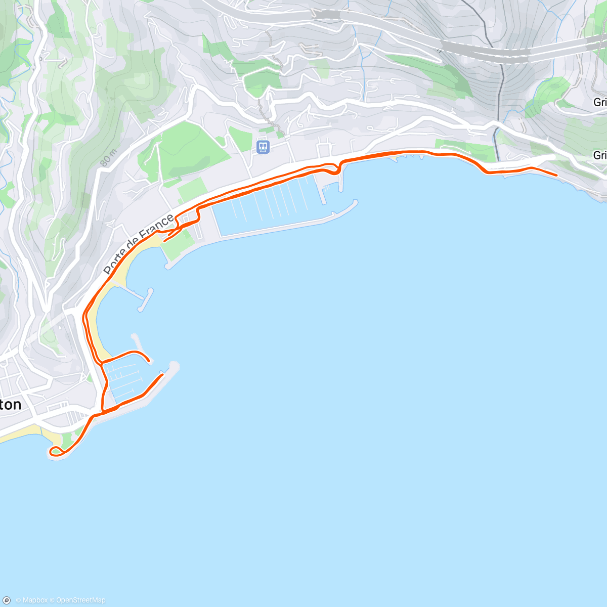 Map of the activity, 11 km recovery run ✨❤️