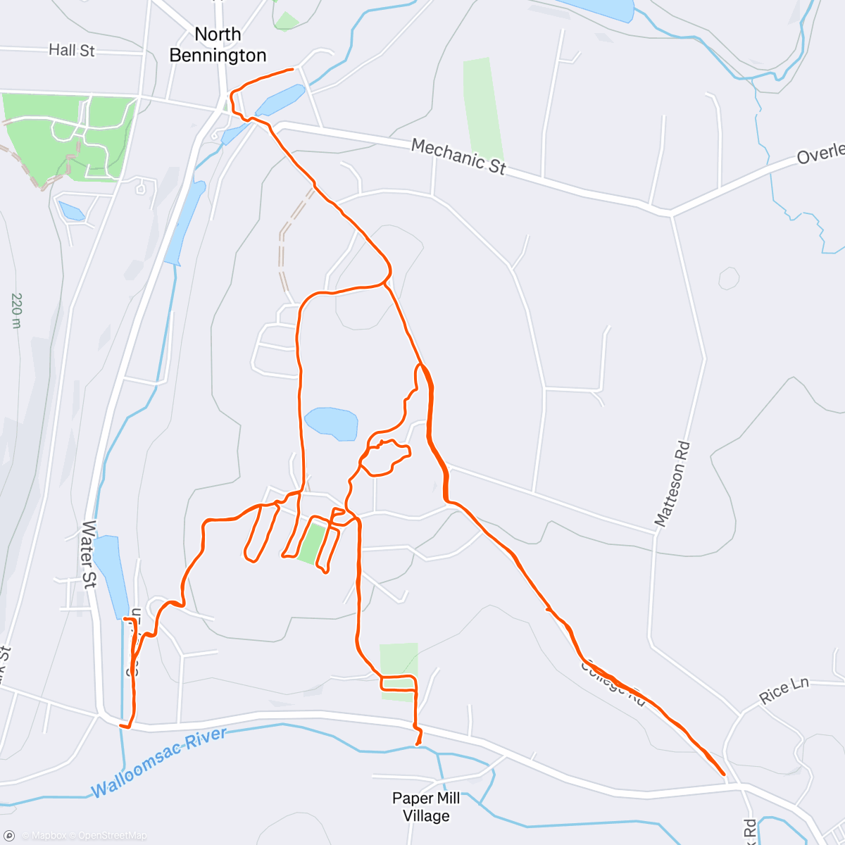 Map of the activity, Afternoon Walk