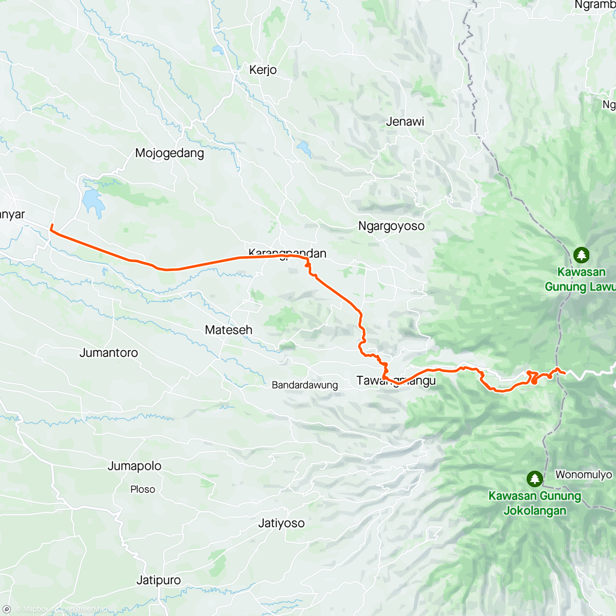 Map of the activity, Cemoro Sewu Ride