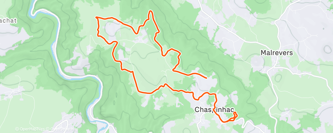 Map of the activity, Course à pied le matin