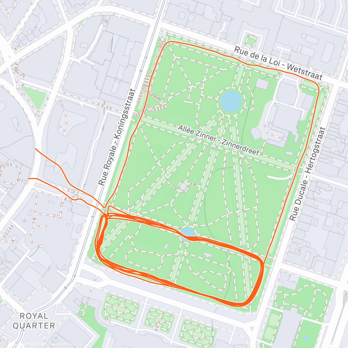 Map of the activity, Erste Intervalle 2026 mit BXL run crew