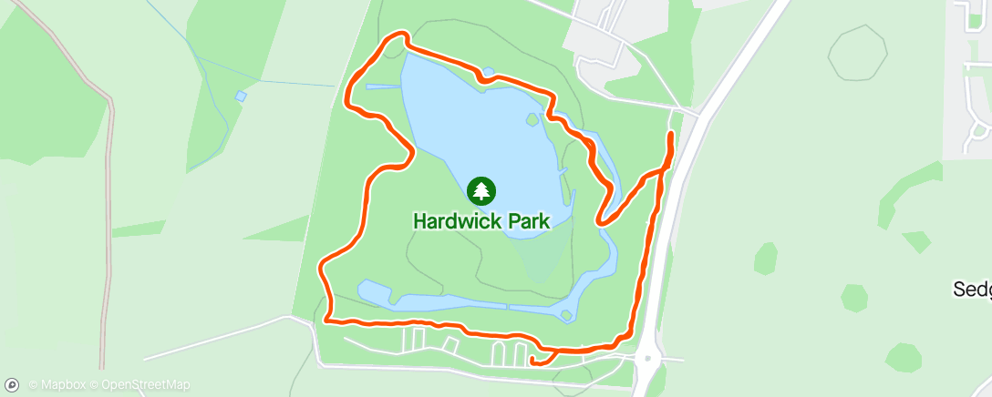 Mapa de la actividad (Hardwick Park Run)