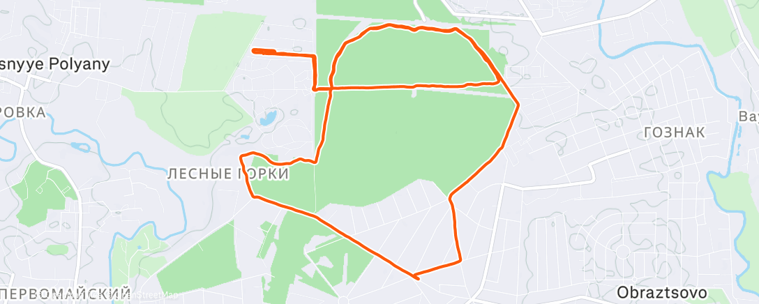 Map of the activity, Утренний забег