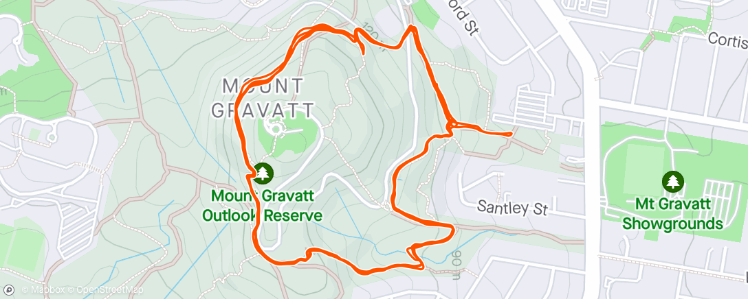 Map of the activity, Mt Gravatt loop * 4