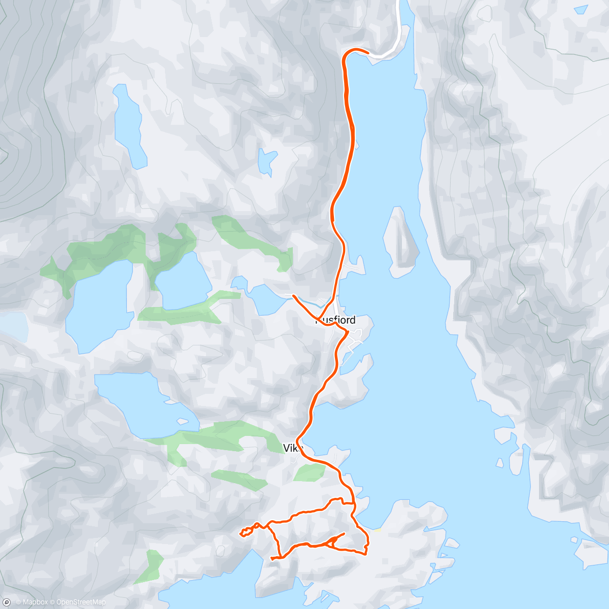 Map of the activity, accidental stormy and soupy trail run