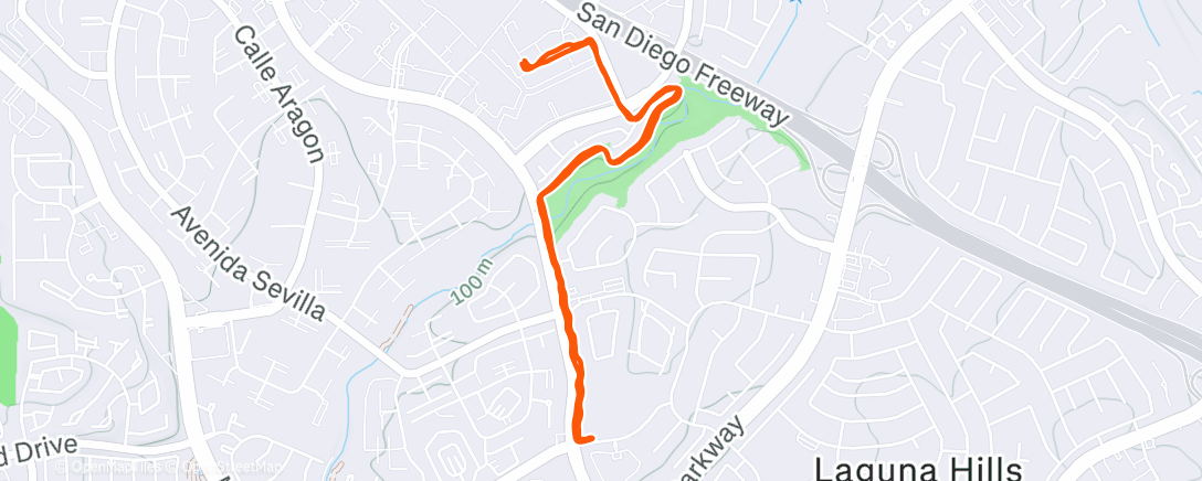 Map of the activity, Wednesday Night Run Club at RRS