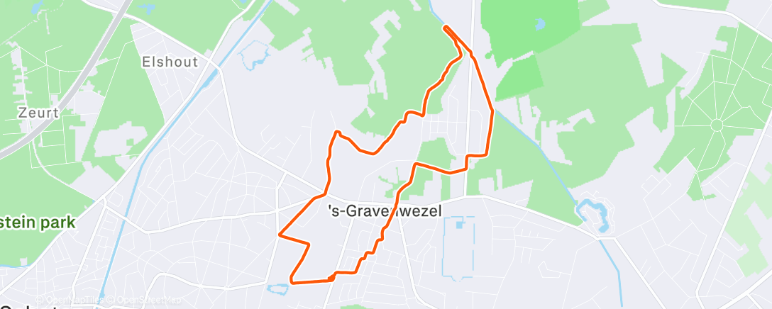 Map of the activity, Middagwandeling