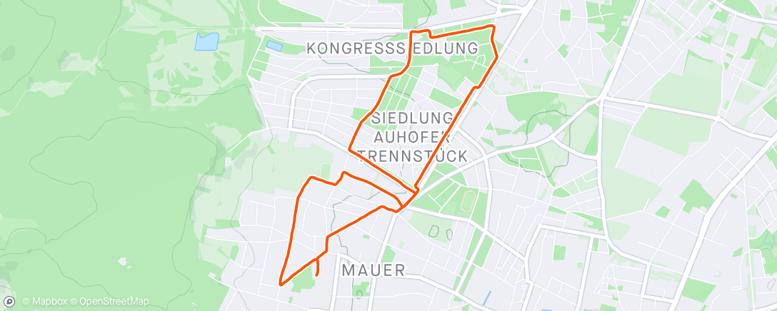 Map of the activity, Abendlauf Mauer - Lainz