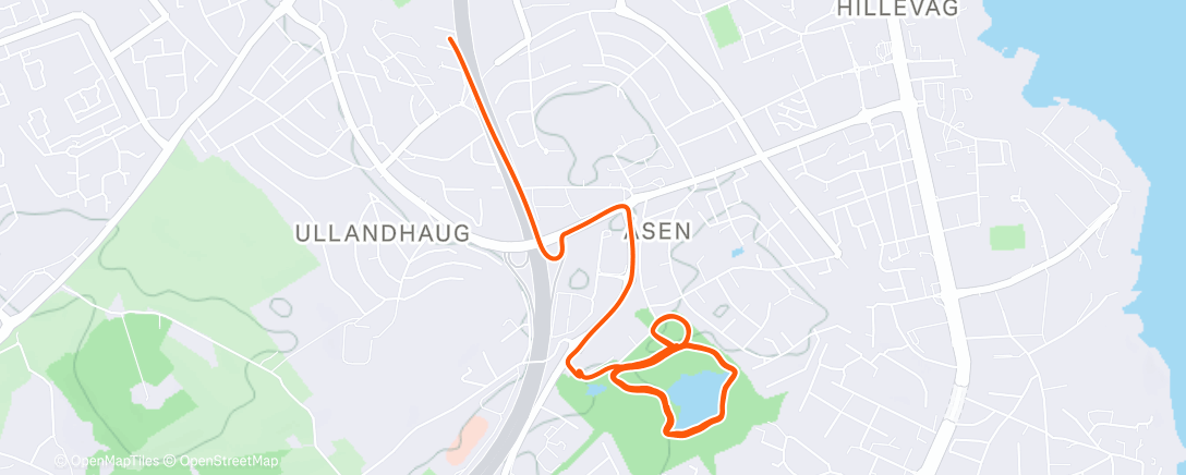 Map of the activity, Afternoon Run