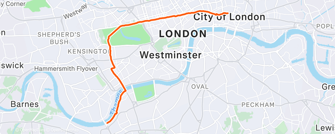 Map of the activity, Morning Run