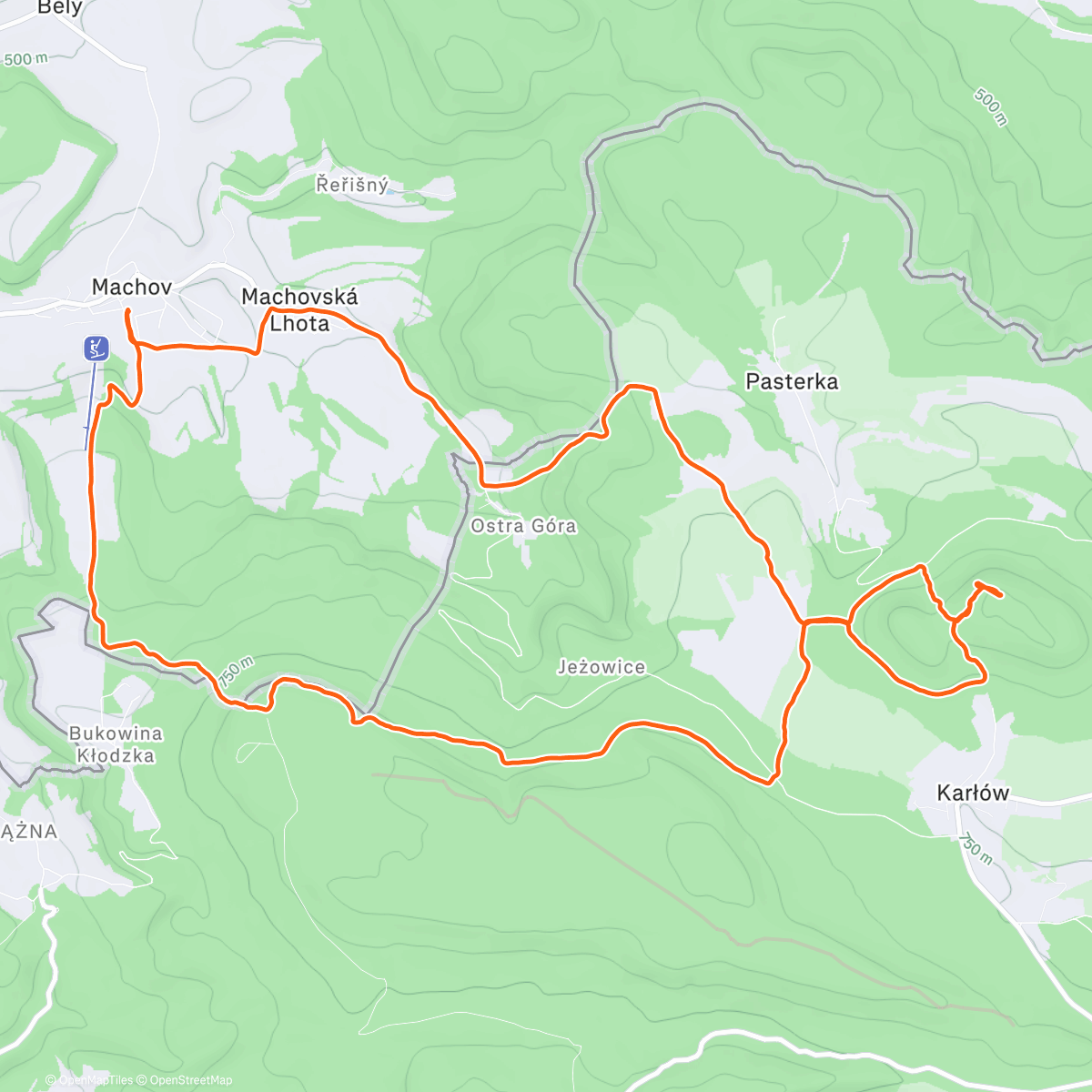 Map of the activity, Afternoon Run