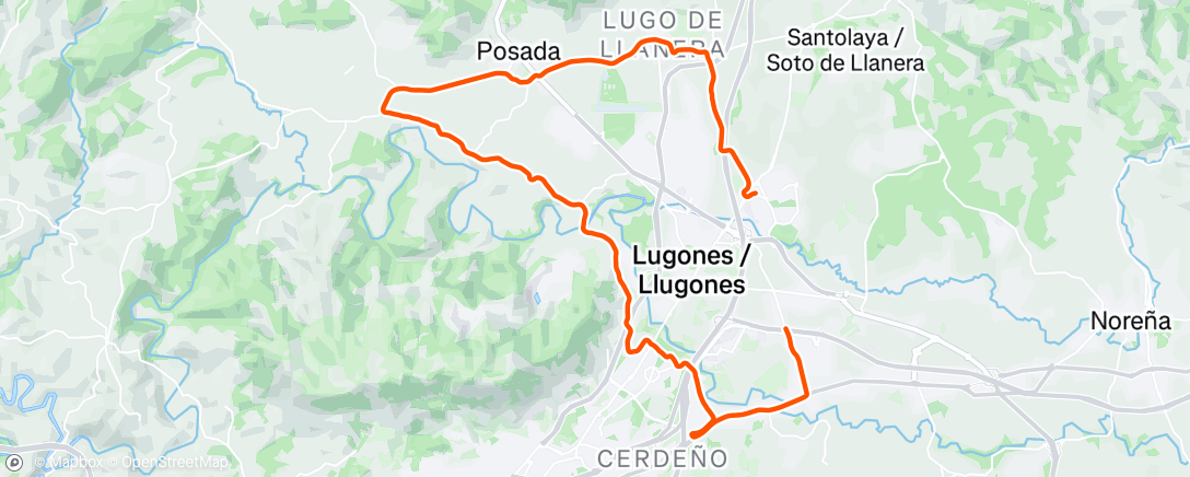 Map of the activity, Bicicleta por la mañana