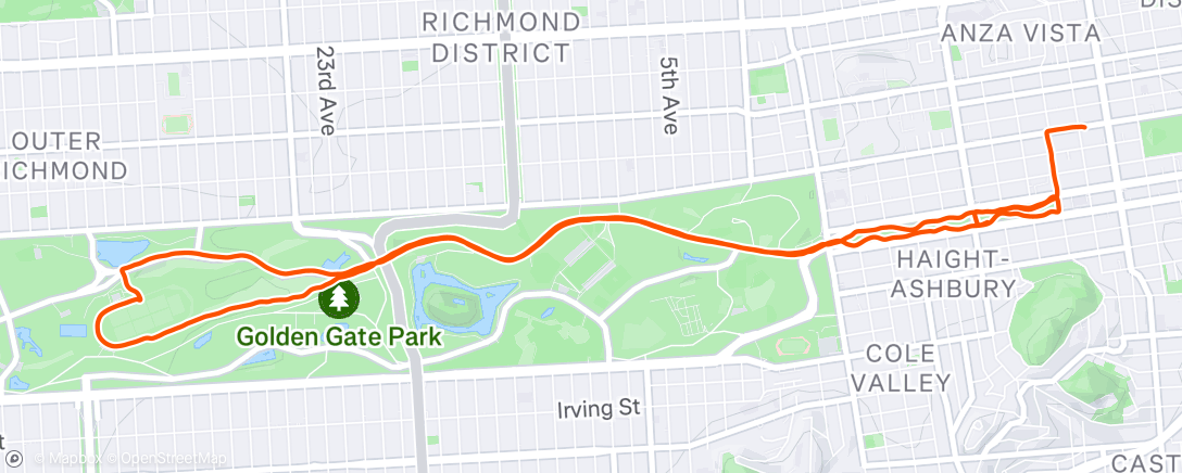 Map of the activity, Afternoon Run