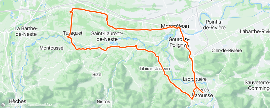 Map of the activity, Sortie route