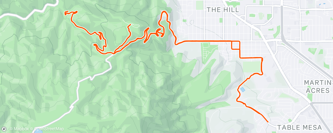 Map of the activity, Morning Mountain Bike Ride