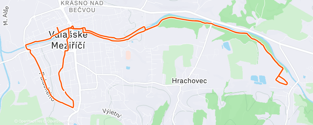 Map of the activity, Afternoon Run