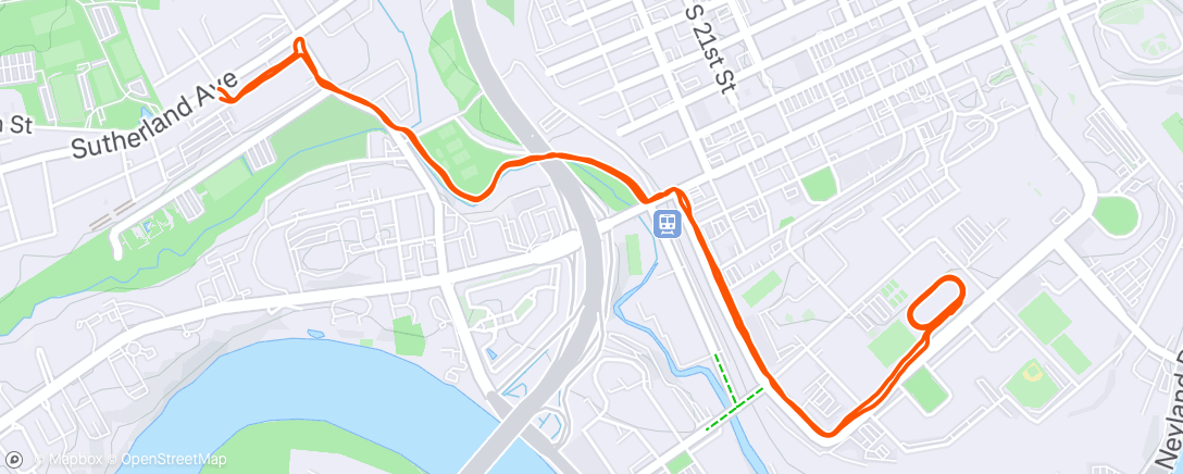 Map of the activity, Afternoon Run