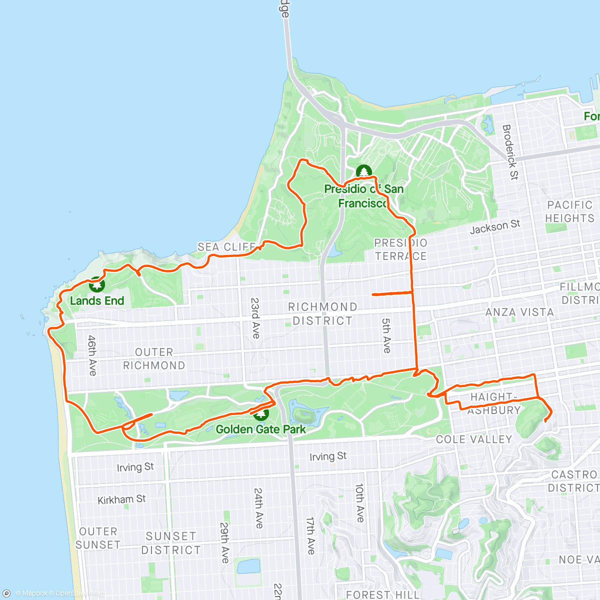 Map of the activity, SF Gravel with Mimi